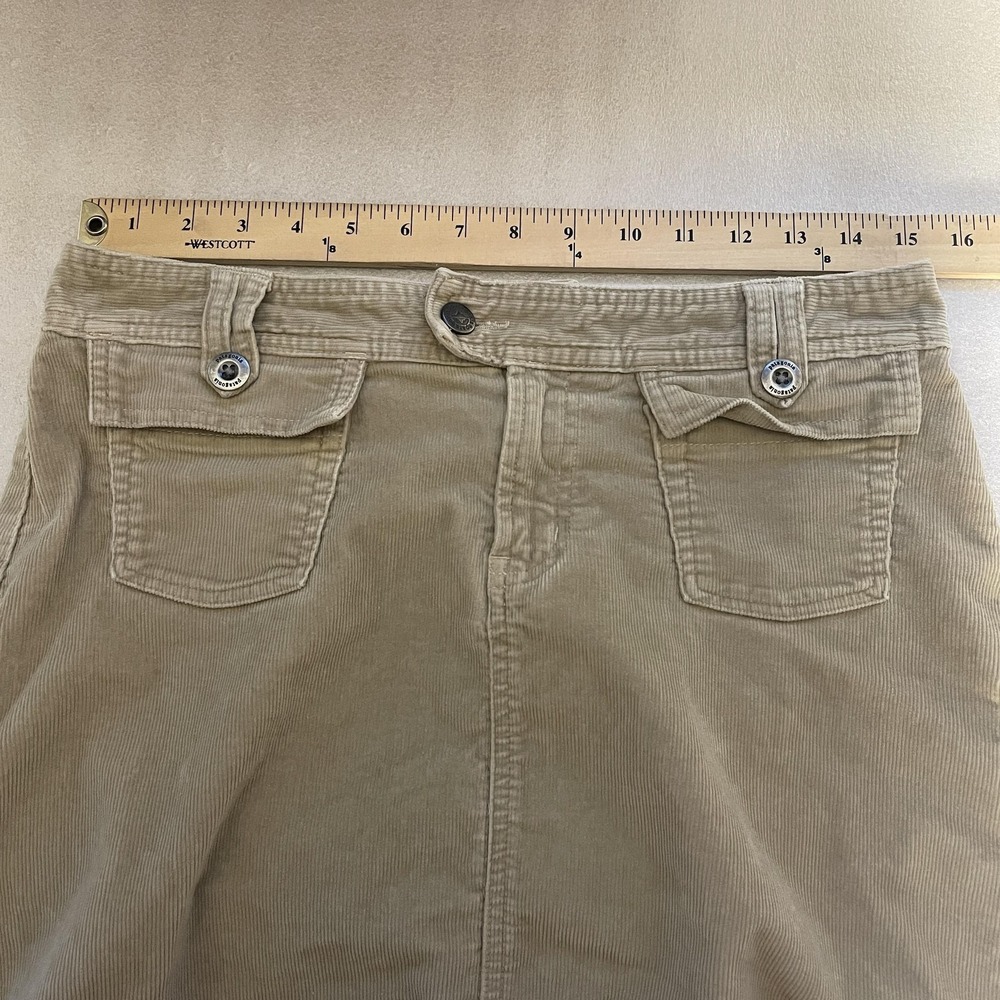 Patagonia Corduroy Skirt Women 4 Khaki Brown Straight Organic Cotton Mini Pocket - Picture 4 of 8